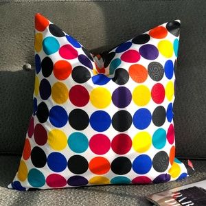 Colorful Polka Dot Throw Pillow